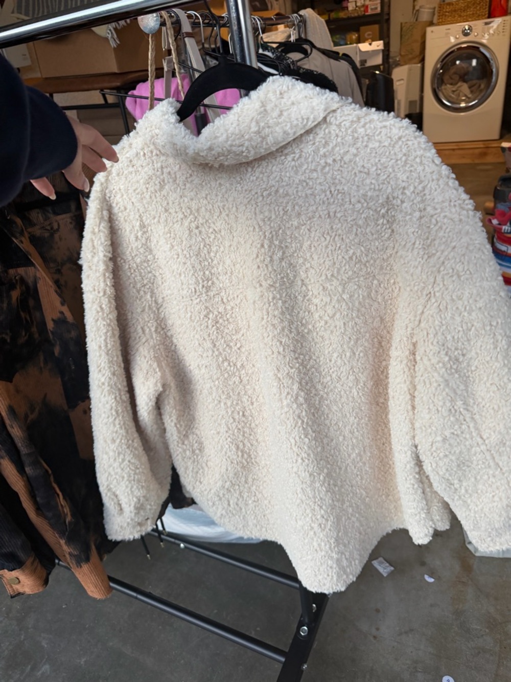 12th Tribe Cream Sherpa Jacket - Women - Picture 5 of 5